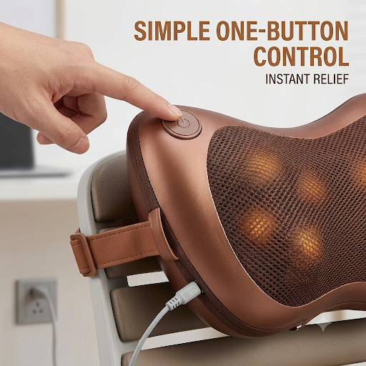 Remote Control Neck Massager Pillow – Relaxation Body Massage Device for Cervical Comfort & Stress Relief