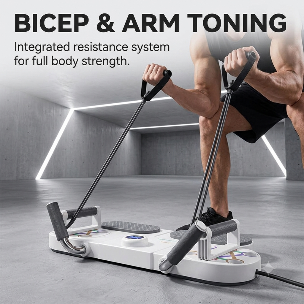 Portable Home Workout Equipment with Resistance Bands & Digital Counter
