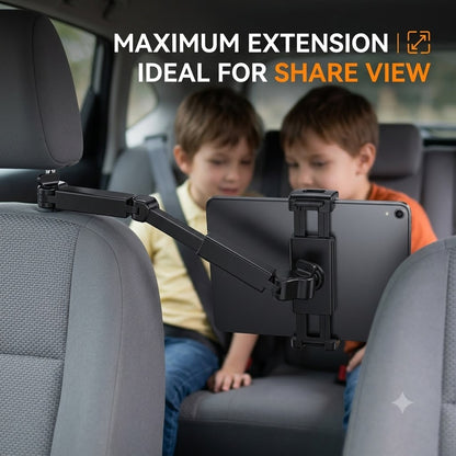 Universal Tablet Car Holder 360° Rotating Rear Seat Mount with Extension Arm