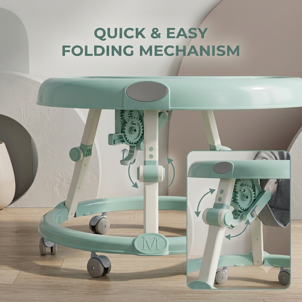 360° Rotating Baby Walker – Adjustable Infant Walker with Comfortable Seat